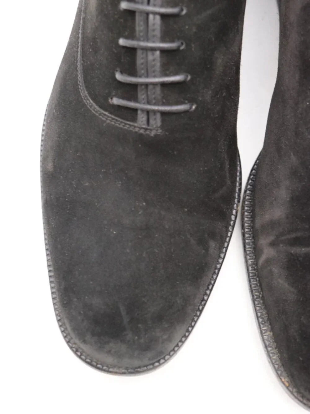 Salvatore Ferragamo Black Suede Men's Size 10 EE Oxford Dress Plain Toe Shoes